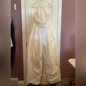 Fashion Nova Lighter Than Air Poplin Halter Jumpsuit